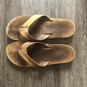 Rainbow Double Layer Arch Leather Flip Flops